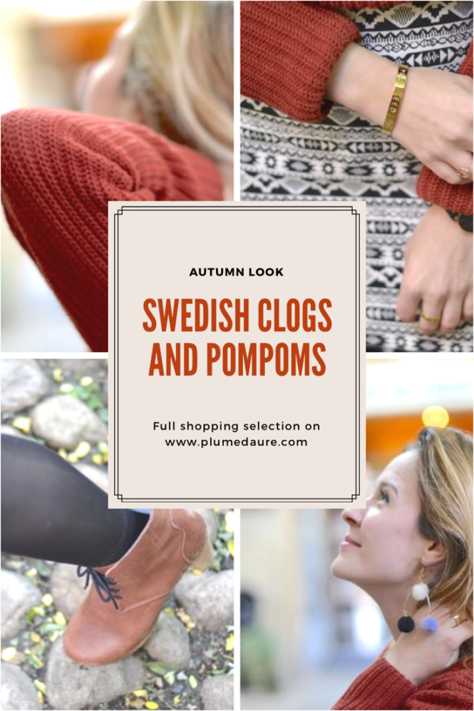 Ideas for a nice autumn outfit : Swedish clogs and pompons! Shopping selection inside!