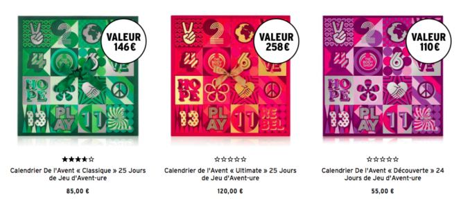 calendrier de l'avent the body shop