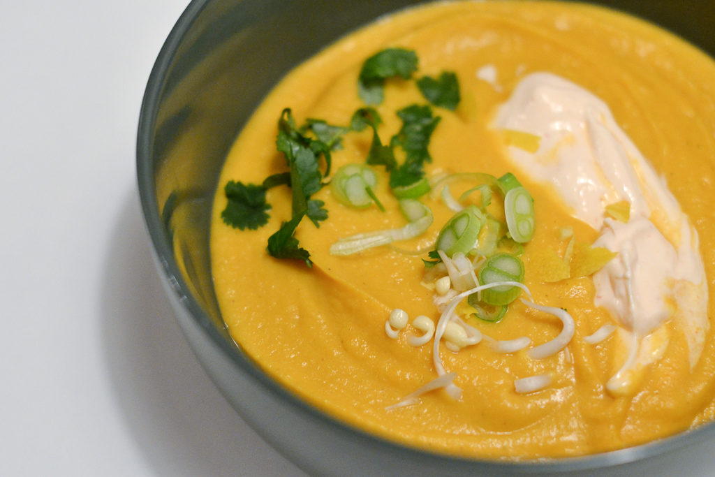Butternut soup with delicious Asian flavors